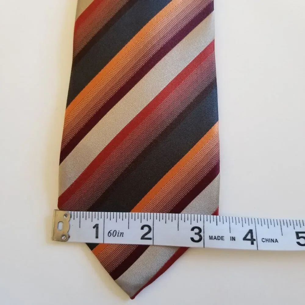 Alfani Tie 100% Silk! Excellent! Beautiful Colors, Diagonal Stripes